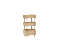 Étagère en chêne beige, 3 étagères, à poser, droit, FSC - Hübsch, Stack - 43x35x90 cm