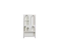 Étagère en contreplaqué blanc, 7 compartiments organiques, murale, livrée en kit - Woood, Caz - 95x32x180 cm