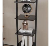 Étagère en échelle à 5 niveaux - design moderne - pour le salon et le bureau - noir - bois et métal
