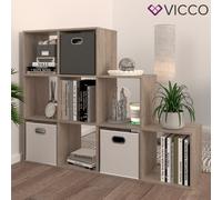 Étagère en escalier Vicco, séparateur de pièce, bibliothèque, 9 compartiments