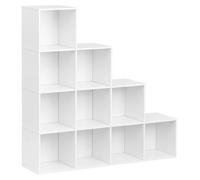 Étagère en forme de L - Bibliothèque - 120 x 120 x 30 cm - Étagère cubique - Bois - Style moderne - Blanc
