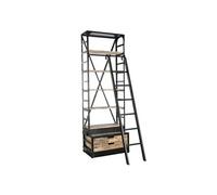 Etagère en manguier avec escalier en métal coloris noir/Naturel - Longueur 75 x Profondeur 47 x Hauteur 220 cm --