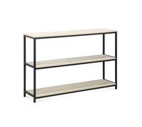 Étagère en métal noir et décor bois - Loft - bibliothèque 3 niveaux. 120x30x80cm
