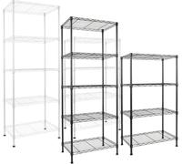 Etagère en métal Rocky | peint par poudrage blanc | 5 étagères | 90x60x200cm