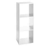 Etagère en panneaux de particules 3 cases blanc - Dim : L.34,4 x P.32 x H.100,5 cm -