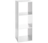 Etagère en panneaux de particules 3 cases blanc - Dim : L.34,4 x P.32 x H.100,5 cm