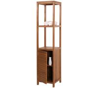 Étagère en teck HWC-M84, armoire de salle de bain Étagère de salle de bain, teck de haute qualité B-Grade (bois de coeur, 20-30 ans), 180x40cm Marron