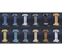 Étagère en verre Vitrine Étagères égyptiennes Vitrines XXL Colonnes 240cm Colonne Égypte Nouveau