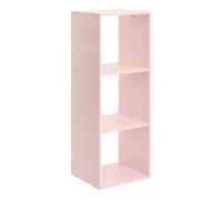 Meuble de rangement modulable 3 cases Rose 32x30x95 cm