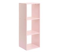 Meuble de rangement modulable 3 cases Rose 32x30x95 cm