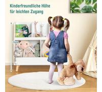 Etagère enfant avec 5 compartiments ouverts bibliothèque chambre d'enfant étagère avec pieds en bois massif blanc