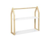 Etagère enfant bois blanc naturel PEGANE - Longueur 56cm - Hauteur 50cm - Profondeur 15cm