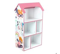 Étagère enfant GINGER HOME SUPER GIRL - Meuble de rangement en bois en forme de maison, rose, 91,5 cm - Bibliothèque jouets