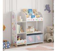 Étagère pour enfants 'Lysekil' avec 2 boîtes de rangement 100 x 93 x 30 cm avec motif océan