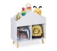 Étagère enfant Relaxdays, H x L x P : 64,5 x 60 x 30 cm, 6 compartiments, rangement chambre, maison, blanc/nature