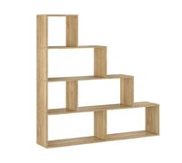 Etagère escalier, meuble étagère avec 6 compartiments coloris chêne Mauvella