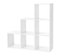 Étagère escalier VASAGLE - Meuble de rangement 6 compartiments - Blanc LBC63WT