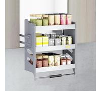 Étagère Escamotable À 3 Niveaux pour Armoire De Cuisine, Panier De Levage Robuste pour Armoire Murale De Cuisine Supérieure, Système De Support À Vaisselle Et À+(Size:18.1)