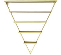 Étagère et présentoir pour vernis à ongles - Lot de 10 pièces, 5 étagères triangulaires, 5 barres transversales, structure métallique, pour salon de manucure et salon de beauté - Or
