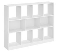Étagère – Étagère de rangement – Panneau de particules – 11 compartiments – 30 x 126 x 100 cm – Blanc