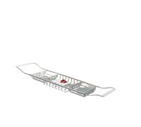 Étagère extensible en acier inoxydable pour baignoire avec support de rangement réglable pour accessoires de bain