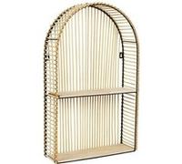 Home Deco Factory Étagère murale HD5188 – style fenêtre 2 niveaux MDF et métal Marron/Noir