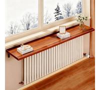 Étagère flottante au-dessus du radiateur - Solution de rangement élégante pour chambre à coucher, salle de bain, salon, cuisine - 30 x 100 cm / 12x40in, marron