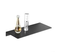 Étagère flottante en aluminium pour rangement mural, petit présentoir en métal avec installation sans perçage, finition argent mat pour objets de collection, photos, œuvres d'art (noir)
