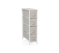 hjh LIVING Commode avec 4 tiroirs en Tissu FOLDRESS S 20x48x76 cm Commode à tiroirs Organisateur, Patins réglables en Hauteur, Structure métallique, Gris