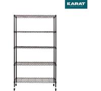 Étagère grillagée avec roulettes Maya 5 étagères 89x34x150 cm Noir