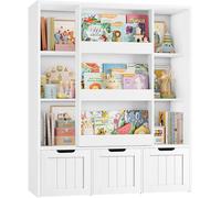 Étagère haute de 120 cm pour enfants, bibliothèque avec porte coulissante, idéale pour les enfants et les adultes. Meuble pour chambre d'enfant, bibliothèque pour livres pour enfants, étagère pour jou