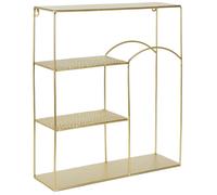 HOME DECO FACTORY - HD0204 Étagère Murale 3 Niveaux en Fer, Élégante et Fonctionnelle pour Salon, Chambre ou Entrée, Dimensions 40x12x45 cm, Finition Dorée