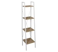 Etagère à 4 planches en bois et métal - L. 34 x H. 148 cm. - Blanc