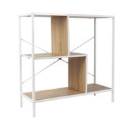 Home Deco Factory – Étagère cube Edison HD0078 – Bois et métal – 80 x 30 x 79,5 cm – Blanc/Marron