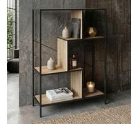 Home deco factory - Étagère industrielle HD7184 en fer et bois, 80x30x180 cm, noir