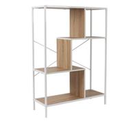 Home Deco Factory Étagère HD0079 industrielle compartimentée 3 niveaux bois 80x30x113 cm blanc