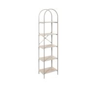 HOME DECO FACTORY - HD7734 - Étagère Arche à 5 Niveaux Terra Nova en MDF - Design Élégant - Capacité de Rangement Idéale pour Objets Décoratifs - Plantes et Livres - Blanc Beige - Standard