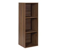 HOME DECO FACTORY - HD0580 - Étagère de Rangement Modulable 3 Compartiments Tiffany en Bois MDF - Idéale pour Petits Espaces - Parfaite pour Livres et Objets Déco - Marron - 34X97,8X31,8 cm