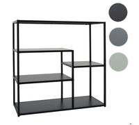 Mendler Étagère HWC-P98, métal Industriel, 80 x 80 x 30 cm, Noir