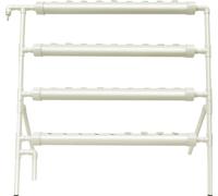 Étagère hydroponique - 4 niveaux, 36 emplacements pour plantes - PVC-U - Pompe à eau DC 12V 4W - 220V/50Hz, 2 blocs d'alimentation inclus - Kit complet - Blanc