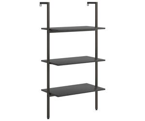 Étagère inclinée à 3 niveaux Noir 64x35x120,5 cm