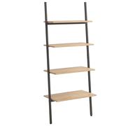 Étagère inclinée à 4 niveaux Marron clair et noir 64x34x150,5cm