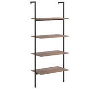 Étagère inclinée à 4 niveaux Marron foncé et noir 64x35x152,5cm