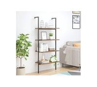 vidaXL Étagère inclinée 4 niveaux Marron foncé et noir 64x35x152,5 cm 336383