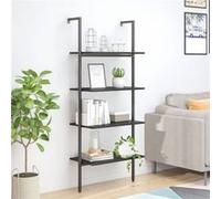 vidaXL Étagère inclinée à 4 niveaux Noir 64x35x152,5 cm