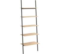 Étagère inclinée à 5 niveaux Marron clair et noir 64x34x185,5cm