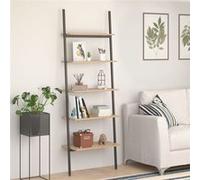 Étagère inclinée à 5 niveaux Marron clair et noir 64x34x185,5cm Marron G