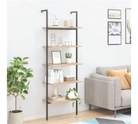 vidaXL Étagère inclinée 5 niveaux Marron clair et noir 64x35x185 cm