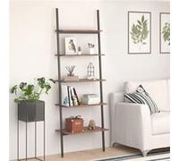 vidaXL Étagère inclinée à 5 niveaux Marron foncé et noir 64x34x185,5cm