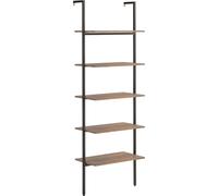 Étagère inclinée à 5 niveaux Marron foncé et noir 64x35x185 cm